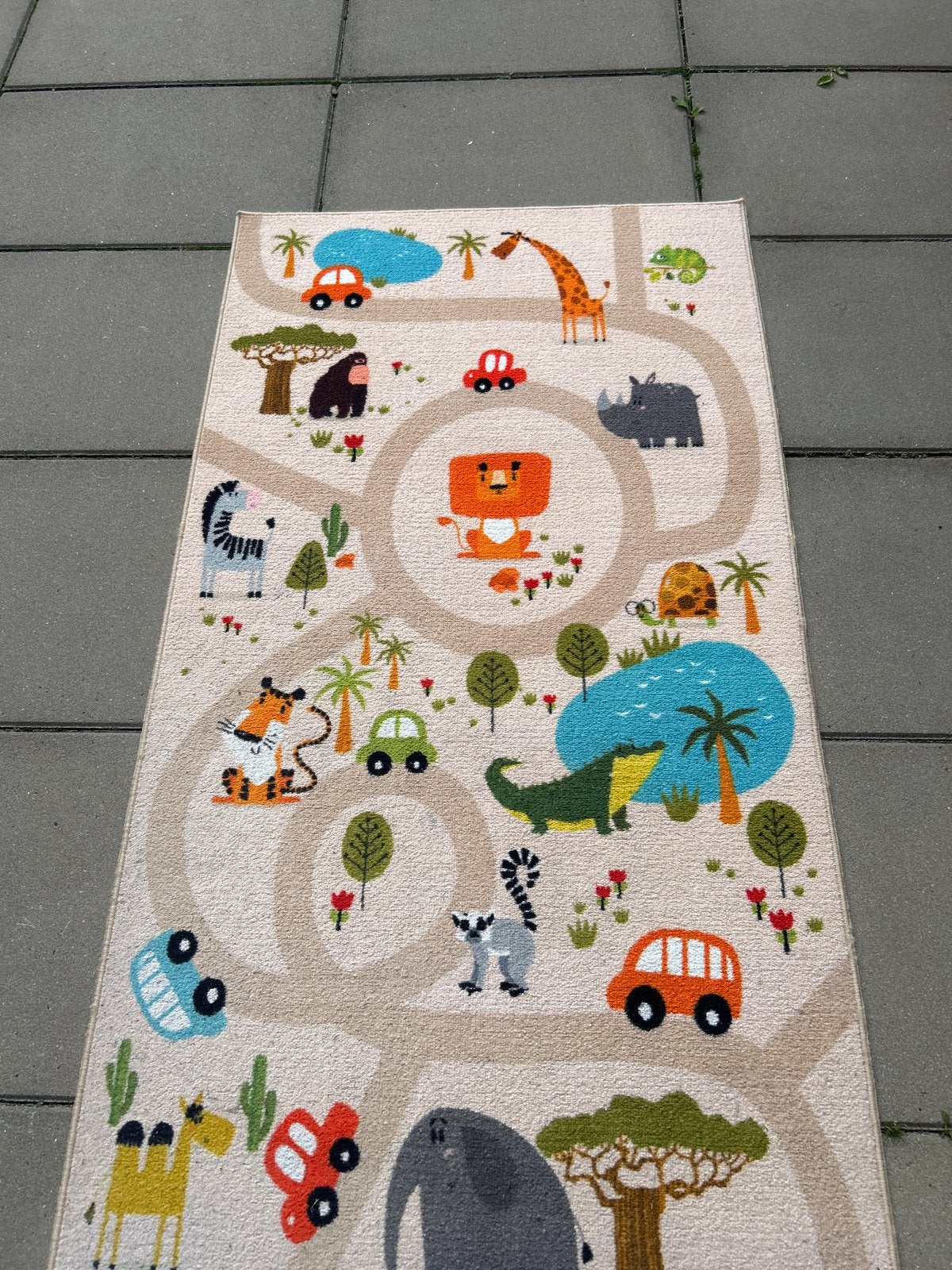 Happy Life Kindertapijt Jungle Safari 80x150 cm, Ophalen, Gebruikt, 100 tot 150 cm, Beige