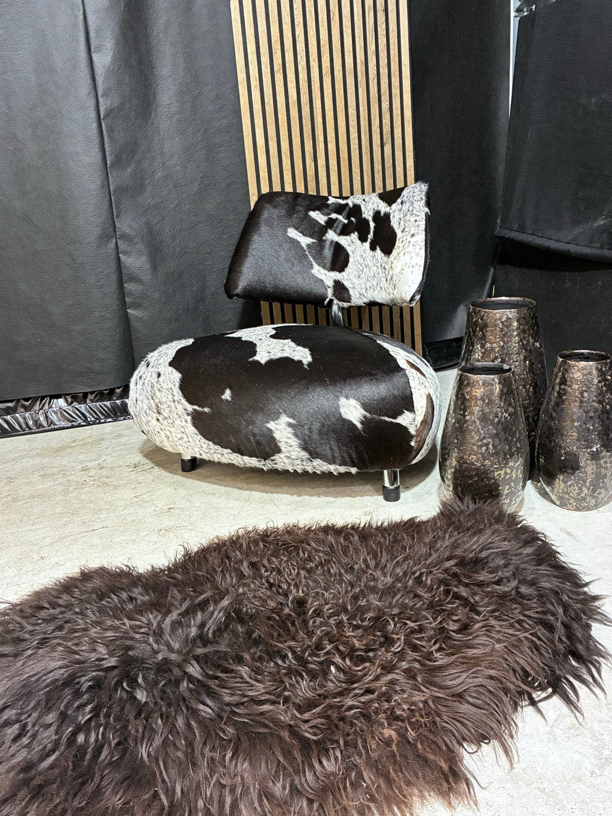 Leolux Pallone fauteuil in NIEUW koeienhuid, Ophalen, Leolux, ., Zwart