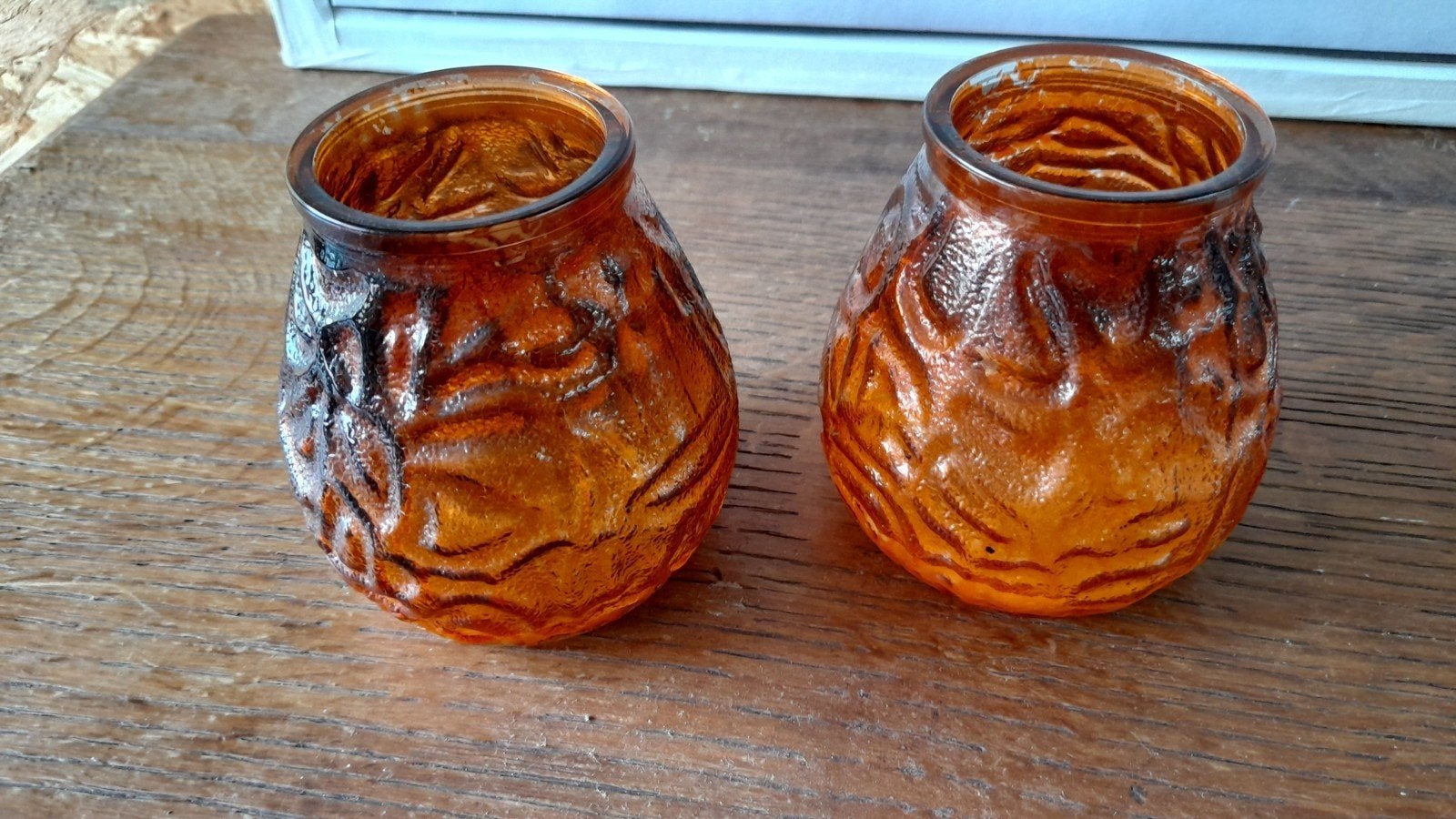 2 windlichten, 10 cm, Windlicht, Gebruikt, Oranje