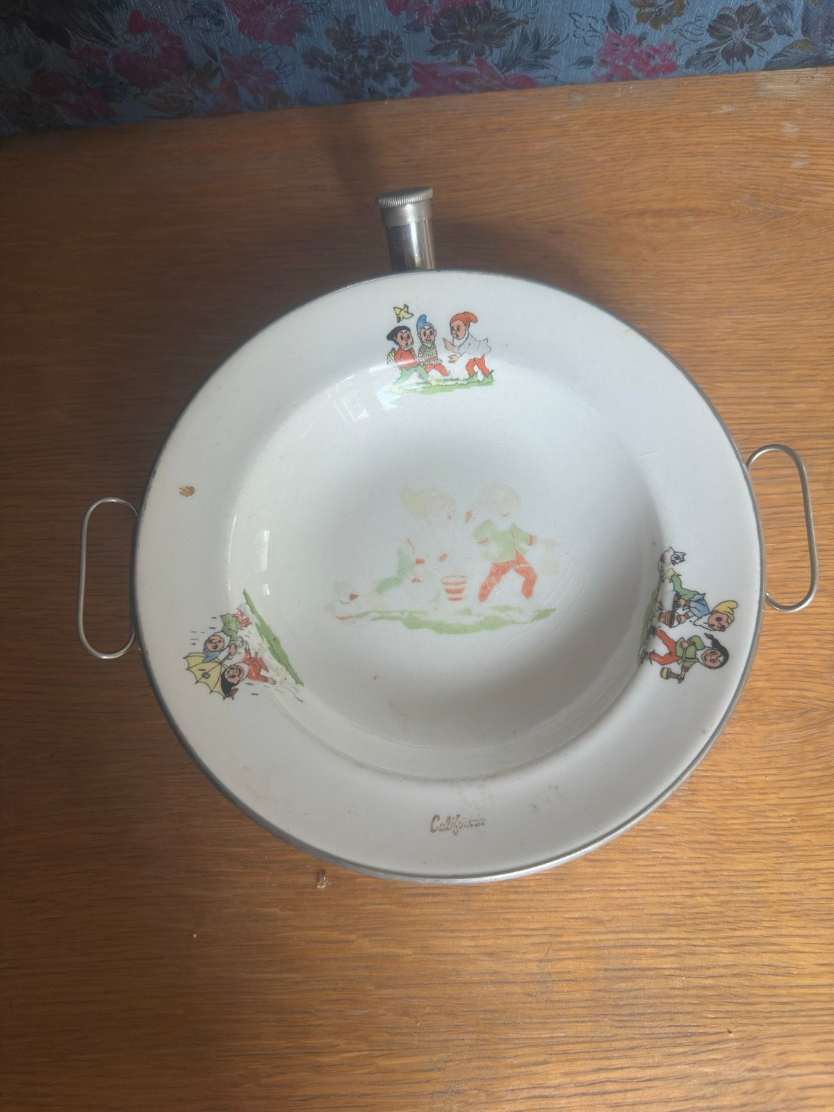 Vintage Kinderbord met Warmhoudfunctie - 'California', Ophalen of Verzenden