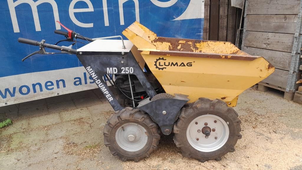 Lumag md 250 mini dumper benzine motor kruiwagen, Ophalen, Gebruikt