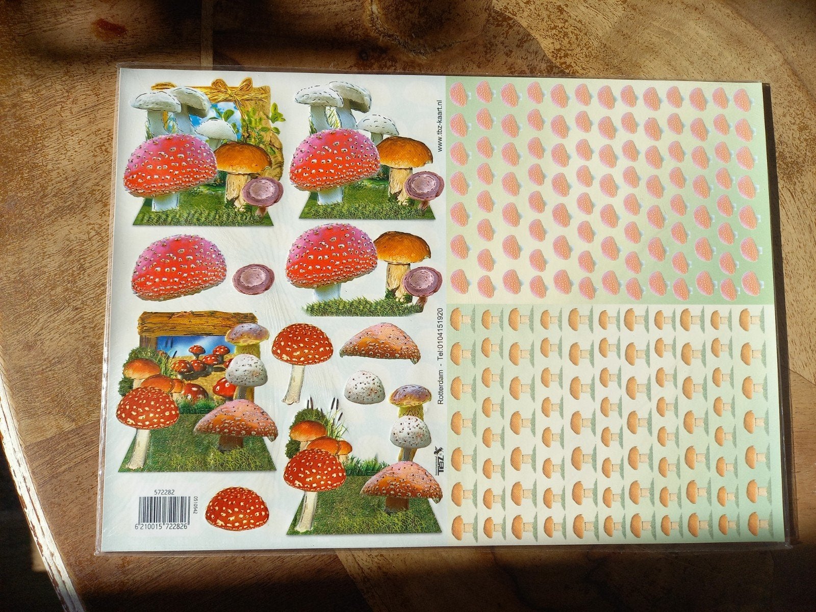 Knipvellen Paddestoelen herfst, kaarten maken, scrapbooking, Ophalen of Verzenden, Nieuw, Papier of Karton