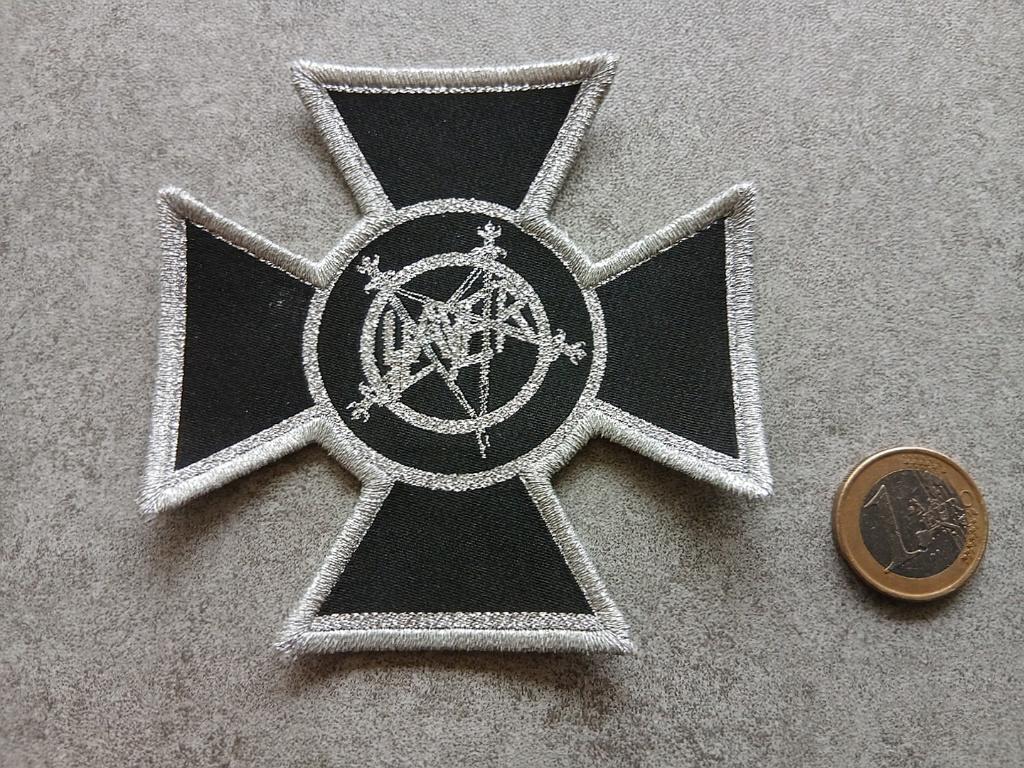 Slayer prachtige limited edition iron cross patch 21  metal, Verzamelen, Verzenden, Nieuw, Kleding