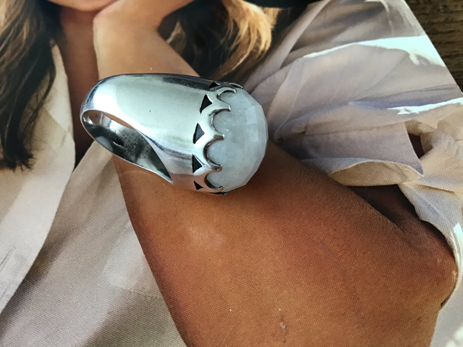 Sputnik ring, 18 tot 19, Ophalen of Verzenden, Zo goed als nieuw, Dame