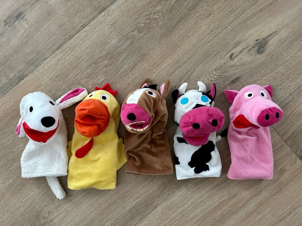 Grote set van 12 pluche handpoppen! *Z.G.A.N.*, Disney, Overige typen, Ophalen of Verzenden, Zo goed als nieuw