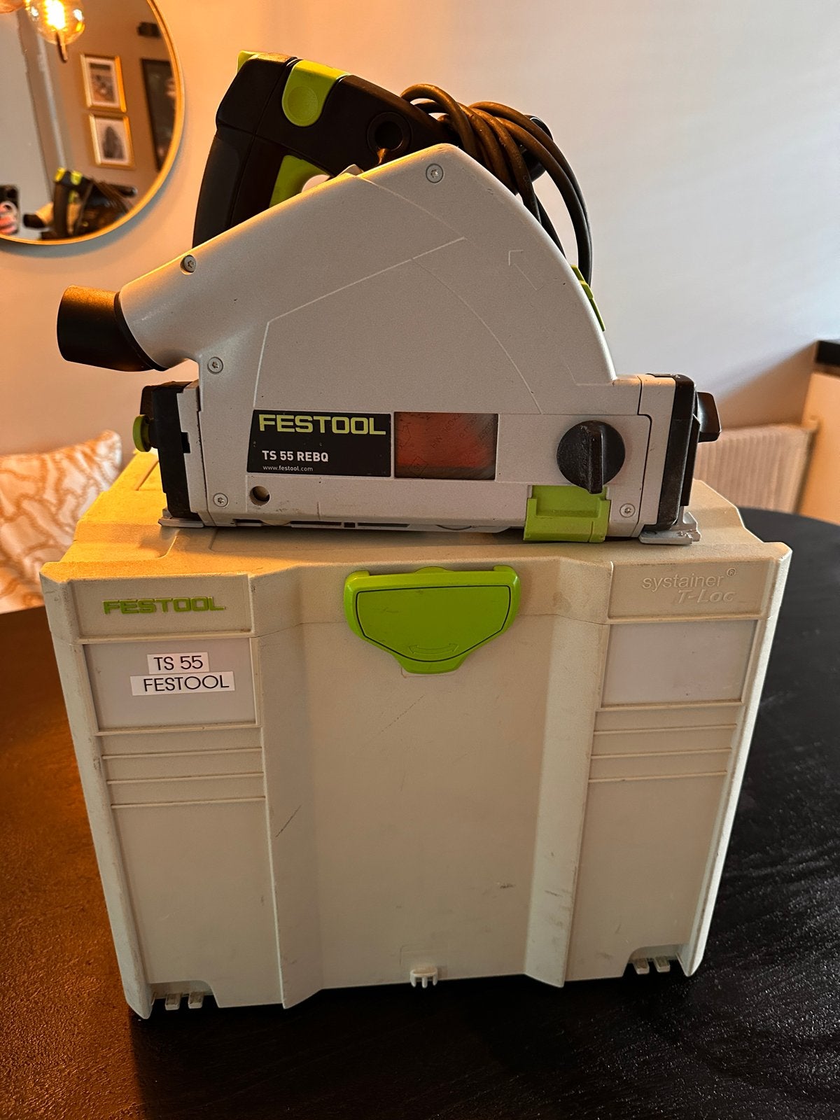 Festool TS 55 REBQ invalzaag met systainer, Ophalen, Gebruikt, Invalzaag, 30 tot 70 mm