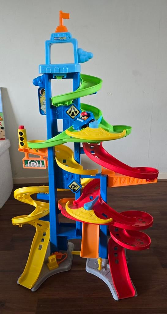 Fisher-Price Little People Racebaan Toren met Auto, Kinderen en Baby's, Speelgoed | Speelgoedvoertuigen, Ophalen, Gebruikt