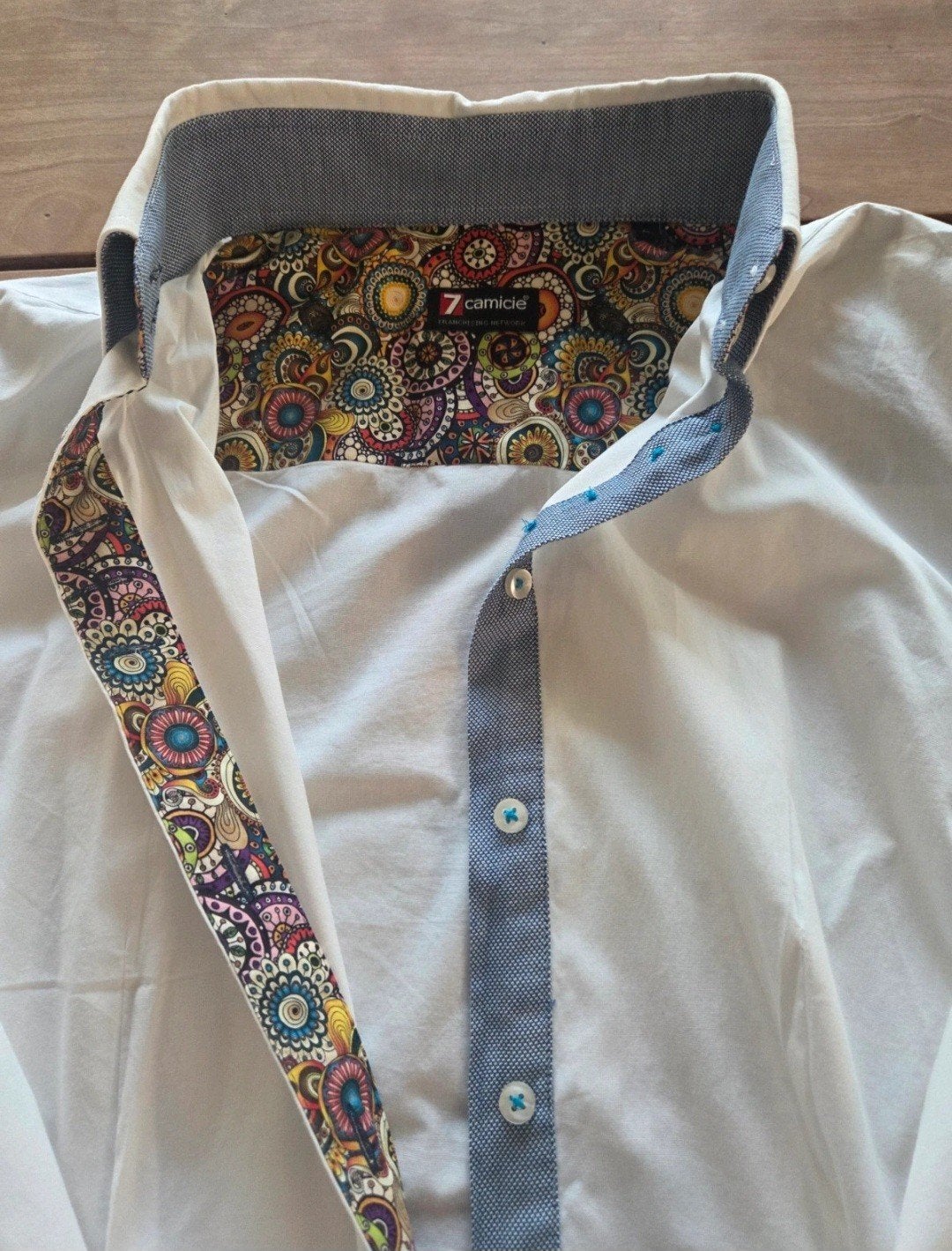 7 Camicie Damesoverhemd 36 - Wit met kleurrijke details, Ophalen of Verzenden, Zo goed als nieuw, Maat 36 (S), Wit