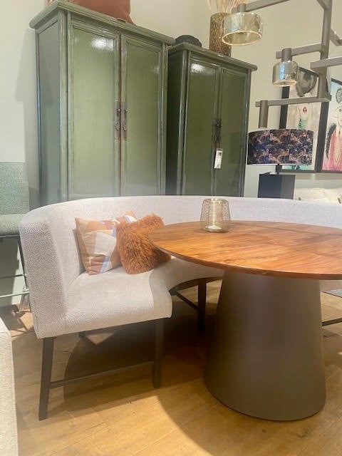 Ronde tafel met ronde zitbank, Ophalen, 100 tot 150 cm, Rond, Nieuw