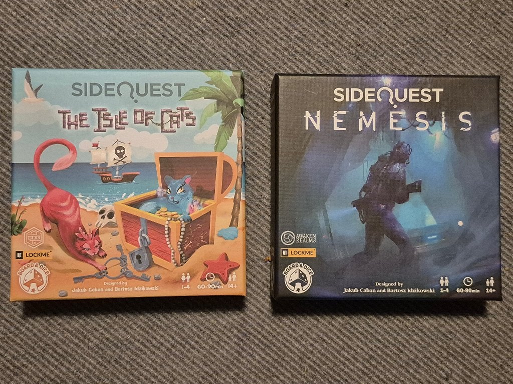 Isle of Cats en Nemesis escaperoom bundel Sidequest, Hobby en Vrije tijd, Gezelschapsspellen | Bordspellen, Ophalen, Zo goed als nieuw