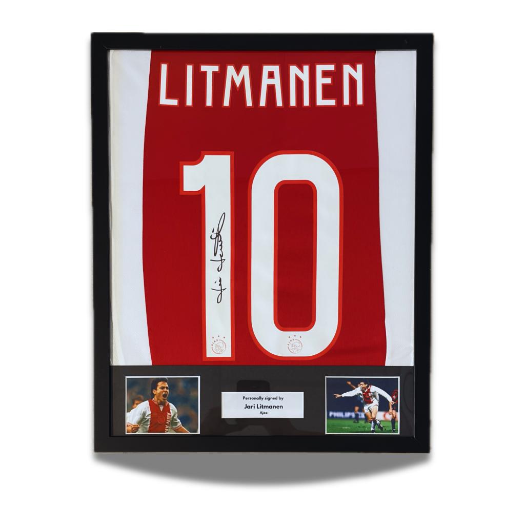 Jari Litmanen - ingelijst & gesigneerd Ajax shirt, Verzamelen, Sportartikelen en Voetbal, Nieuw, Shirt, Ajax, Verzenden