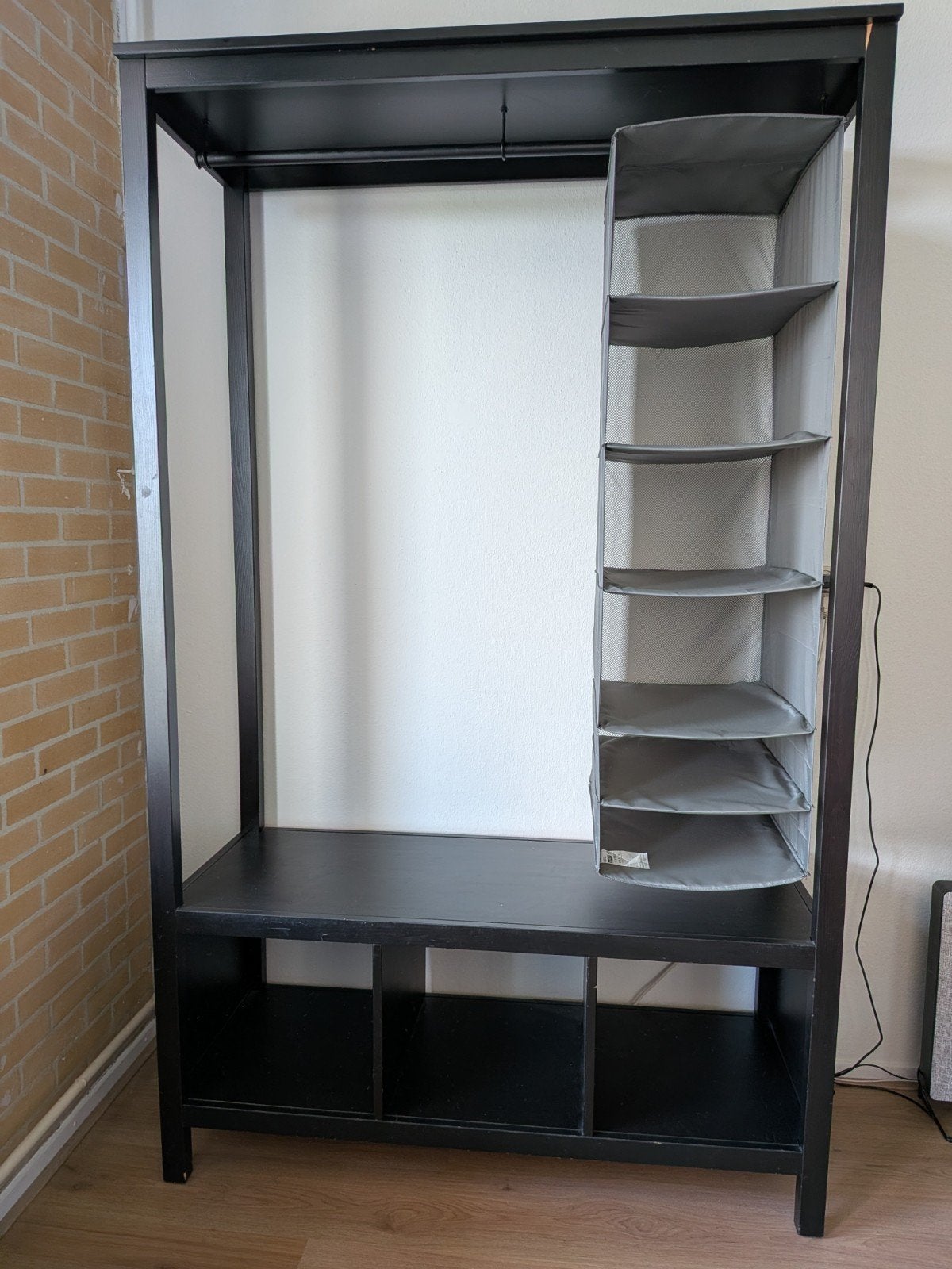 IKEA Hemnes open kledingkast - Zwart, Huis en Inrichting, Ophalen, Gebruikt, Modern, Scandinavisch, Met plank(en)