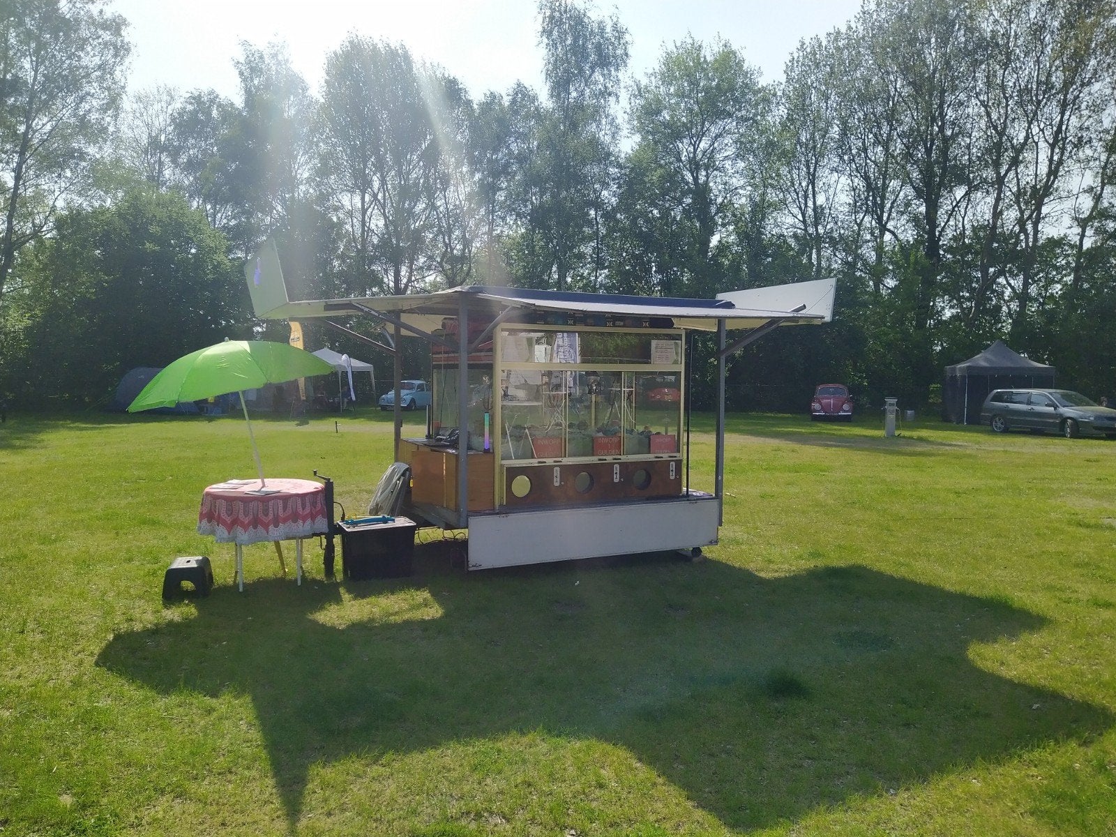 Vintage Kermis Grijpkraam opknapper werkend op guldens, Verzamelen, Ophalen, Gebruikt