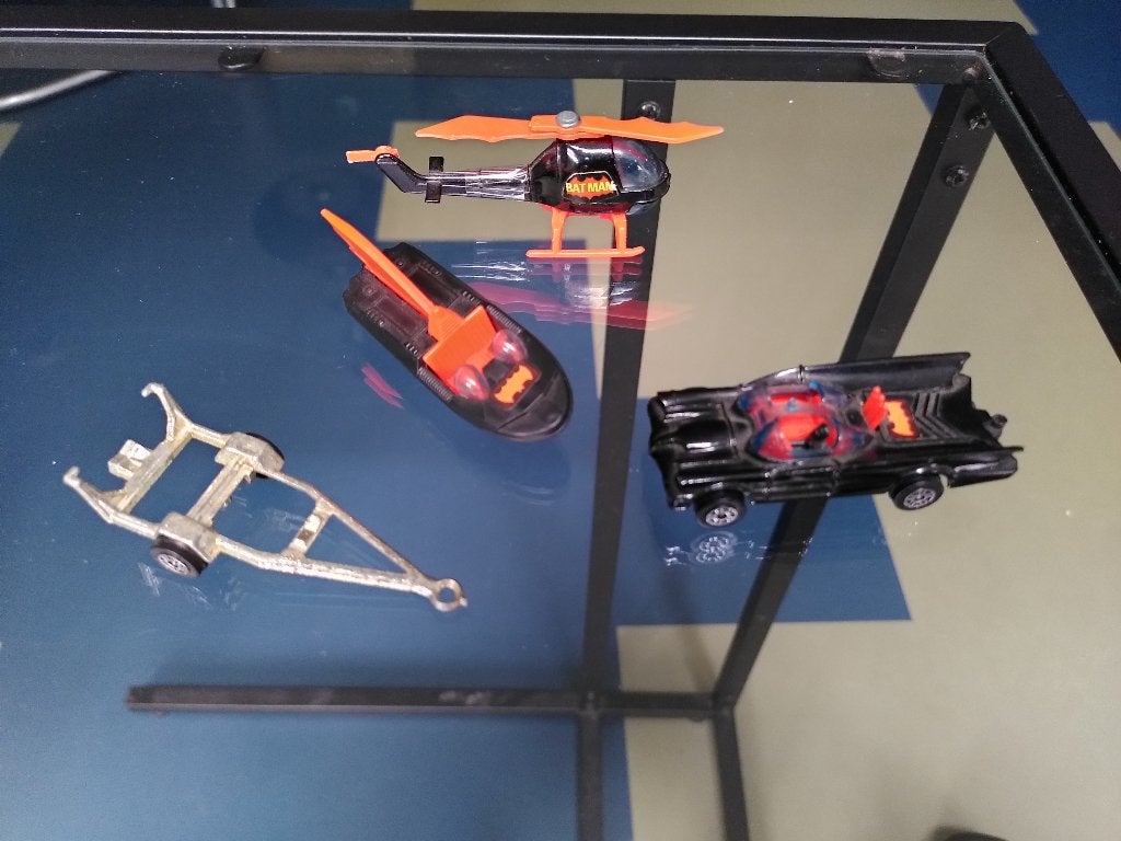 Corgi Junior Batman set Batmobile, Batboat, Helikopter 1976, Ophalen of Verzenden, Gebruikt, Overige typen, Corgi