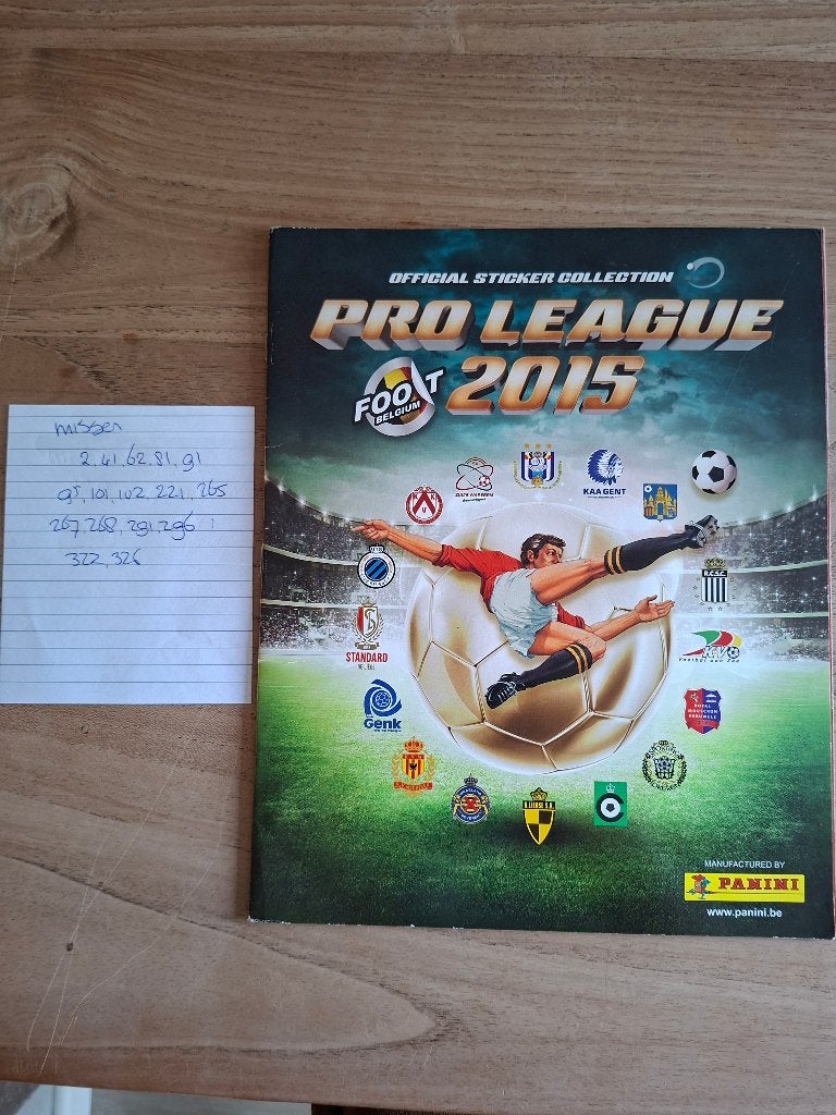 Panini verzamelalbum Belgie pro league 2015, Ophalen of Verzenden, Zo goed als nieuw, Buitenlandse clubs, Boek of Tijdschrift