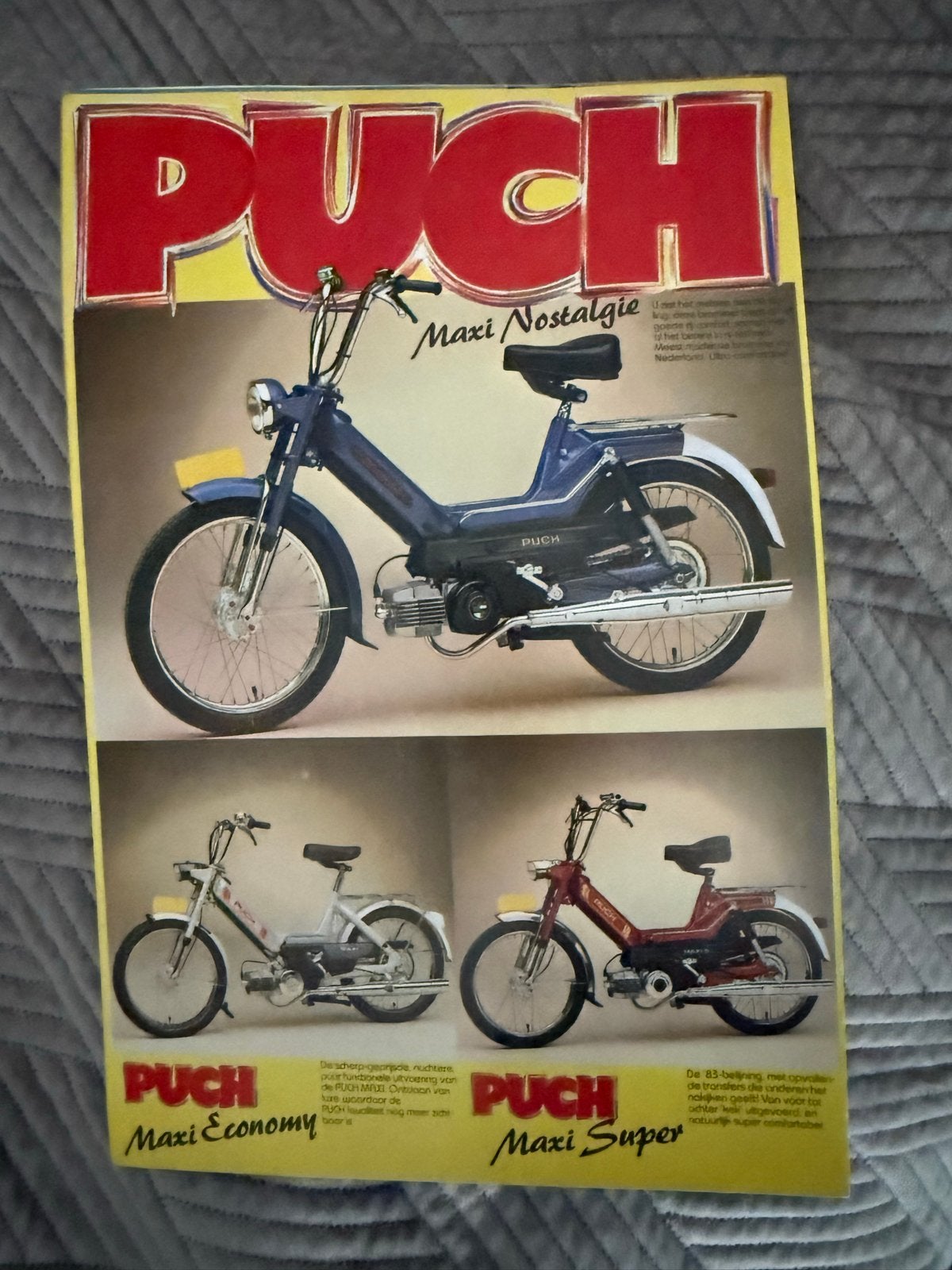 Puch Maxi Nostalgie Folder - Zeldzaam Verzamelobject, Fietsen en Brommers, Ophalen of Verzenden, Gebruikt