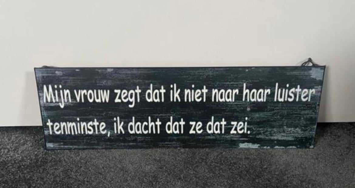 IJzeren tekstbordje 40x13cm, Tekstbord, 40 cm, Ophalen of Verzenden, Zo goed als nieuw