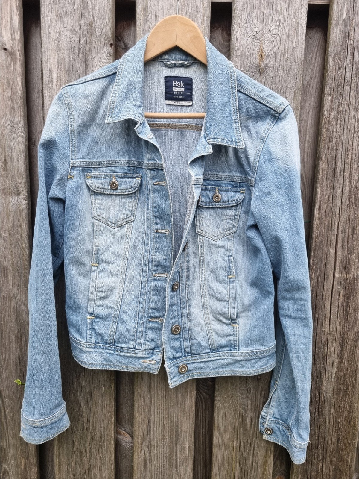 Bershka BSK Denim spijkerjasje maat XL, Blauw, Maat 46/48 (XL) of groter, Zo goed als nieuw, Bershka