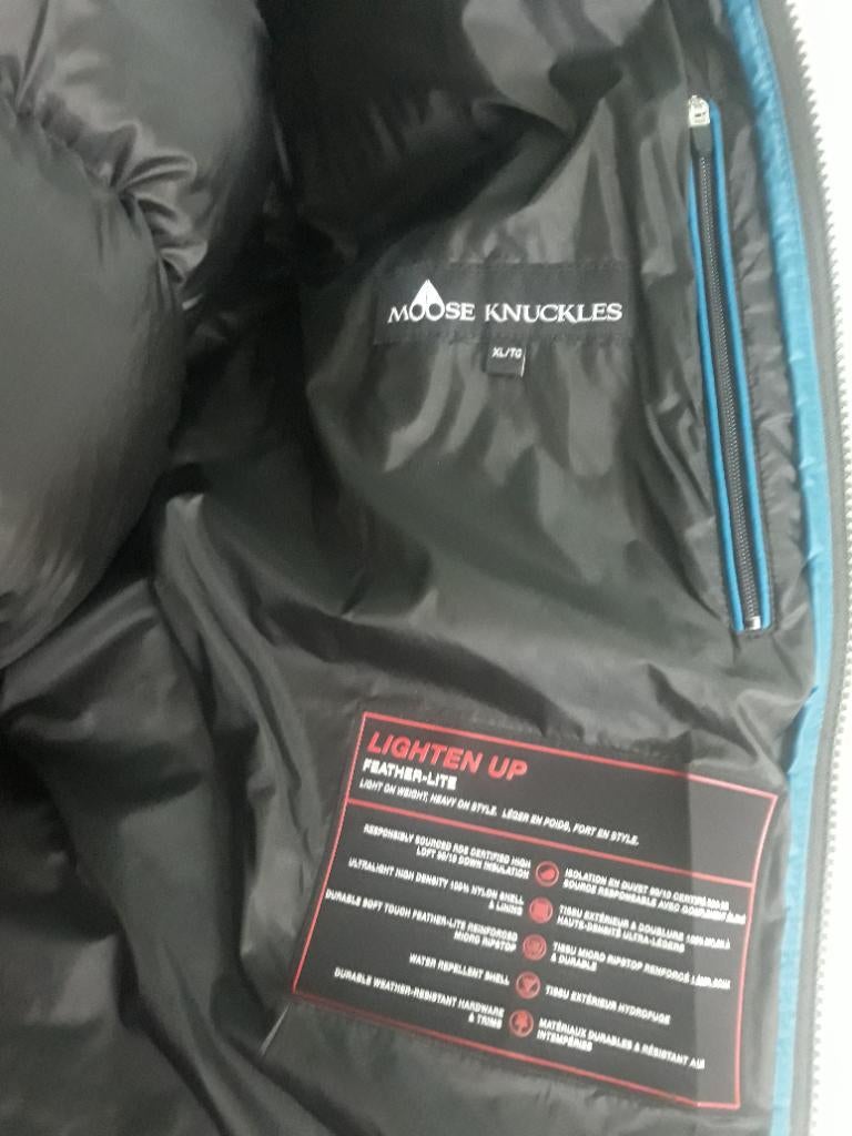 Moose Knuckles Glenfinnan Blue Puffer Jacket, Ophalen, Blauw, Maat 56/58 (XL), Gedragen
