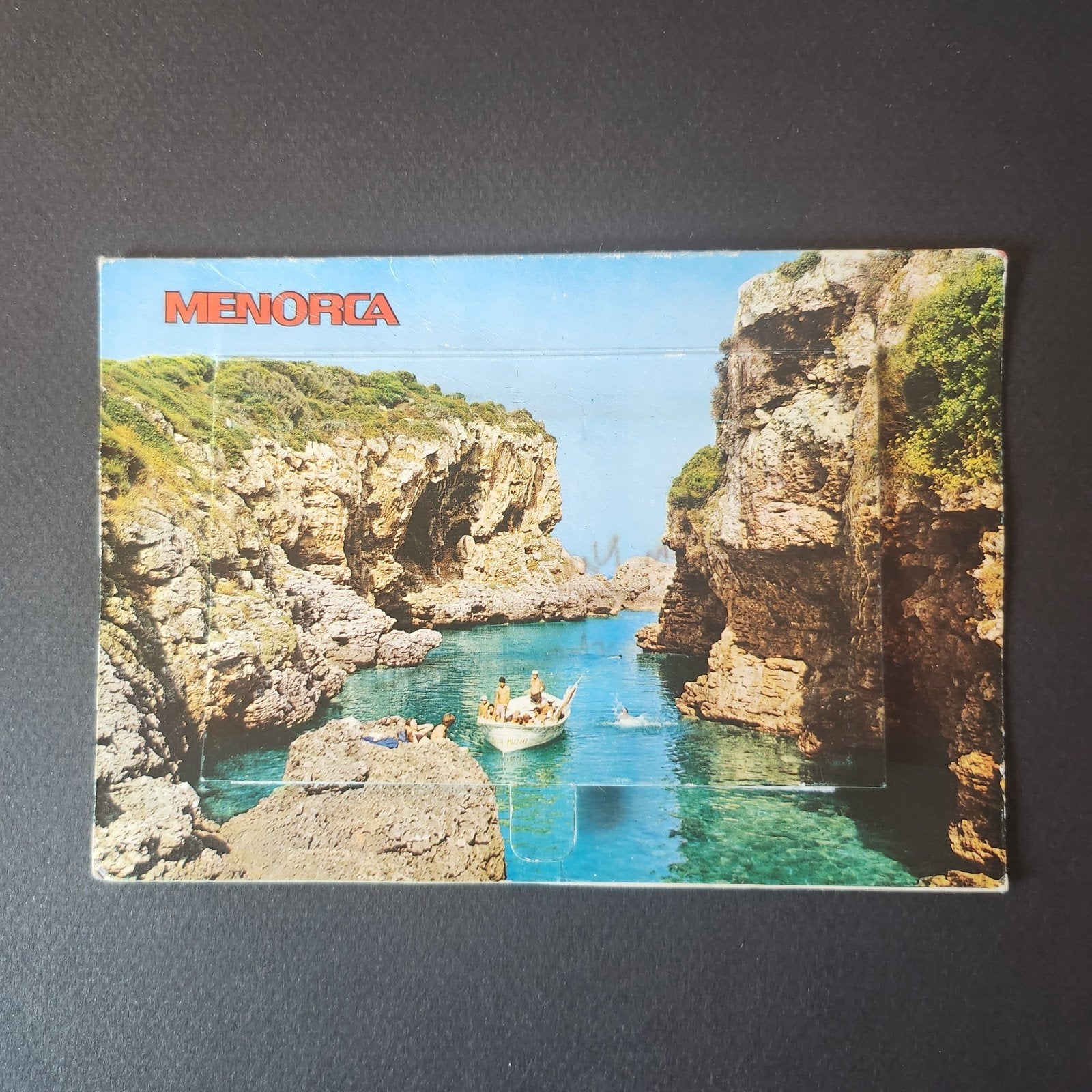 Vintage Menorca harmonicakaart - Gelopen, Verzenden, 1960 tot 1980, Gelopen, Spanje