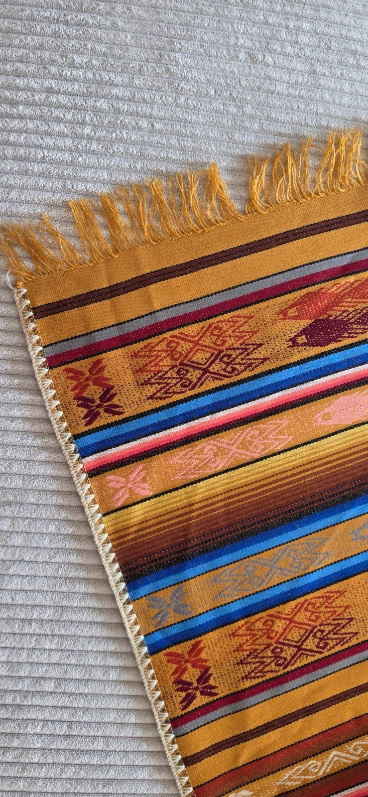Prachtig nieuw geweven katoenen tafelkleed uit Ecuador, Nieuw, Ophalen of Verzenden, Katoen, Meerkleurig