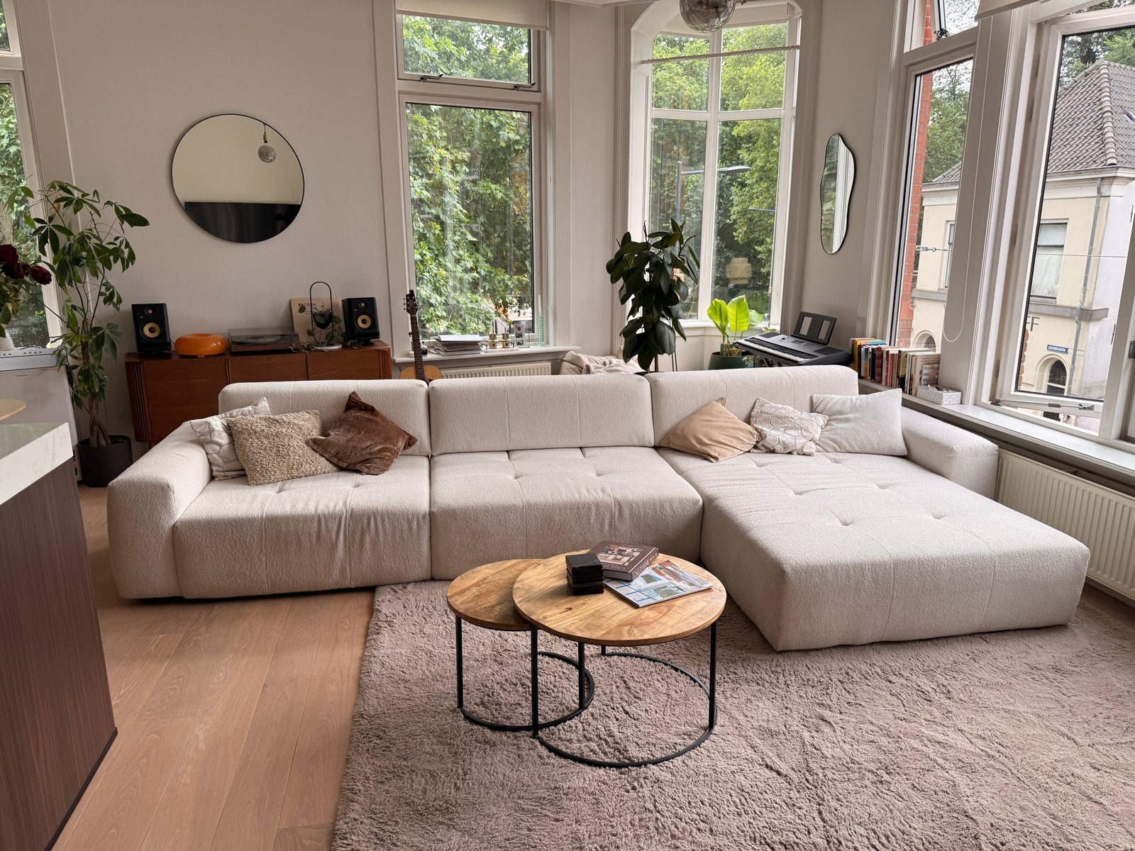 Designer bank van Baenks 4m lang, lig stuk 2m lang, Ophalen, 100 tot 125 cm, Hoekbank, 300 cm of meer