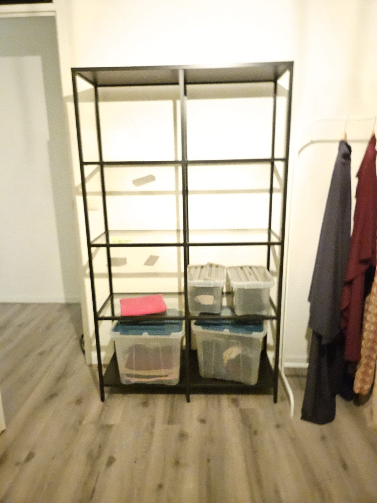 Modern glazen bureau met metalen frame, Ophalen, Zo goed als nieuw, Computerbureau, Modern