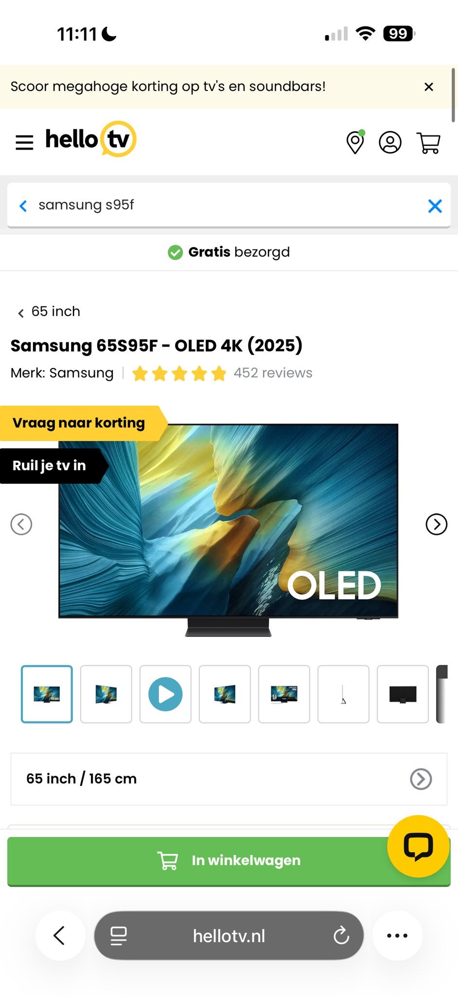 Samsung 65S95F 65 inch OLED 4K Smart TV (2025) NIEUW IN DOOS, Nieuw, Ophalen of Verzenden, Samsung, 100 cm of meer