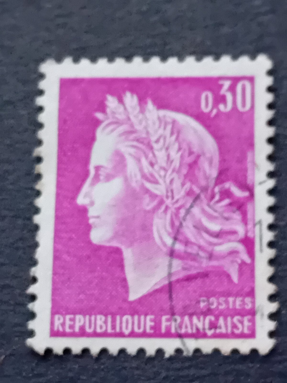 Franse postzegel Marianne de Chevreuse 0,30F paars, Postzegels en Munten, Ophalen of Verzenden, Gestempeld
