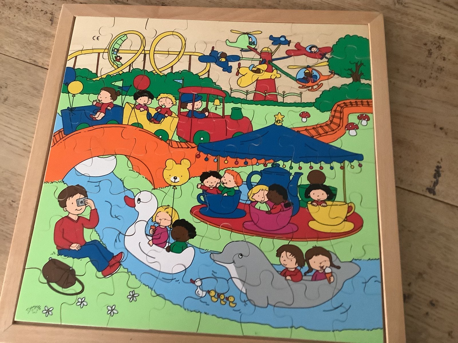 Houten kinder puzzel, Ophalen, 10 tot 50 stukjes, Zo goed als nieuw, 4 tot 6 jaar