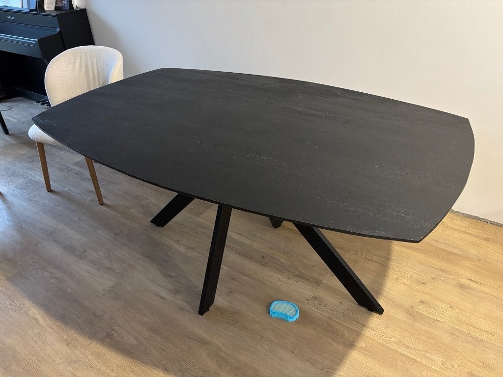 Eettafel deens ovaal zwart, Ophalen, Gebruikt, 50 tot 100 cm, Vijf personen of meer