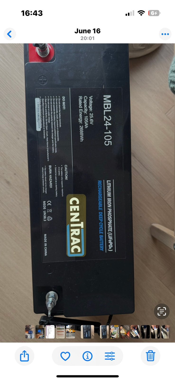 Centrac 25.6V accu, Ophalen, Zo goed als nieuw