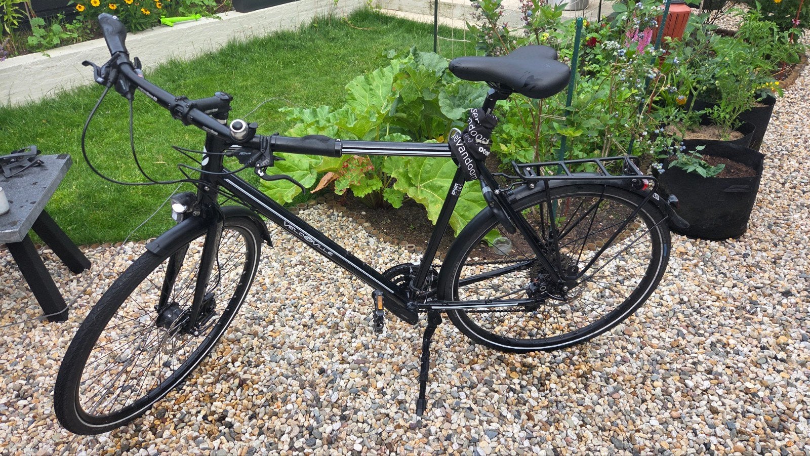 Zwarte stadsfiets - Zo goed als nieuw, Versnellingen, Zo goed als nieuw, 61 tot 65 cm, Schijfrem
