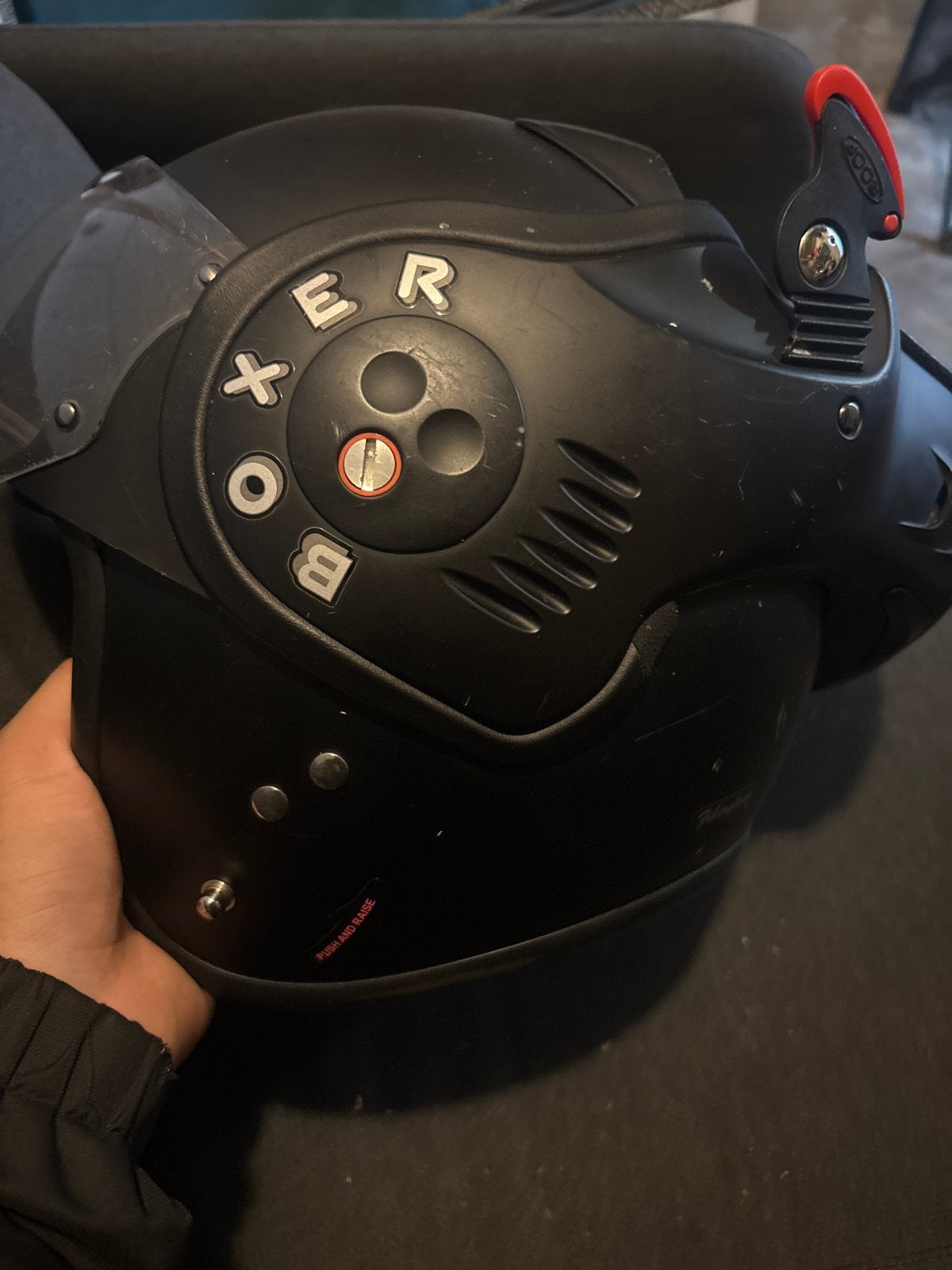 Boxer v8 - Zwart, met intercom., Motoren, Kleding | Motorhelmen, Dames, Heren, Systeemhelm, L, Overige merken, Tweedehands, Ophalen