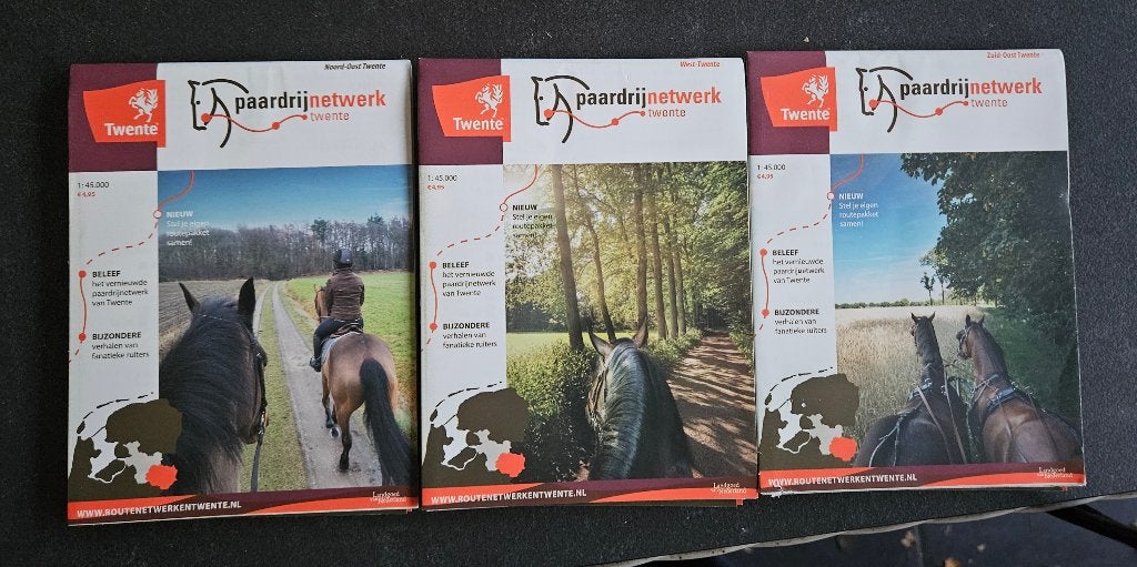 3 Routekaarten paardrijnetwerk twente, Ophalen of Verzenden, Nieuw