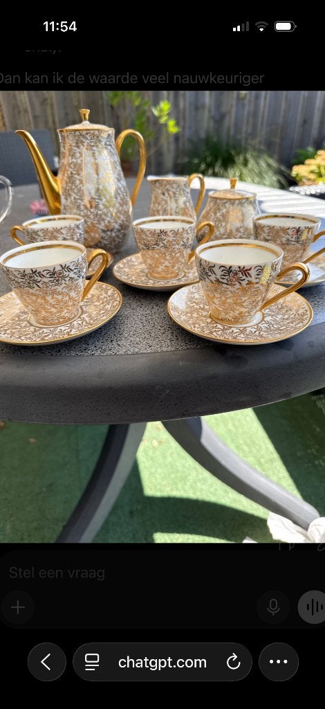kahla koffie/theeservies echt goud decor, Antiek en Kunst, Ophalen of Verzenden
