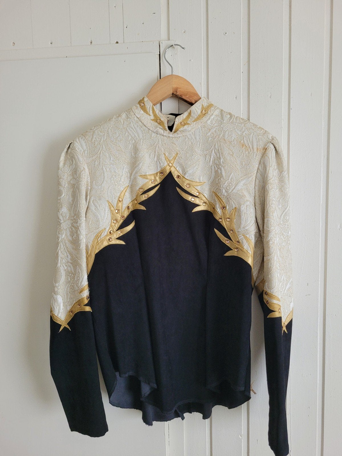 Showblouse Western Wood  Zwart/Goud Maat L, Western Wood, Zwart, Maat 42/44 (L), Ophalen of Verzenden