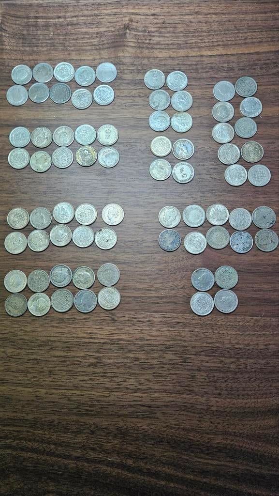 74 zilveren kwartjes, Ophalen of Verzenden, Koningin Wilhelmina, 25 cent, Zilver