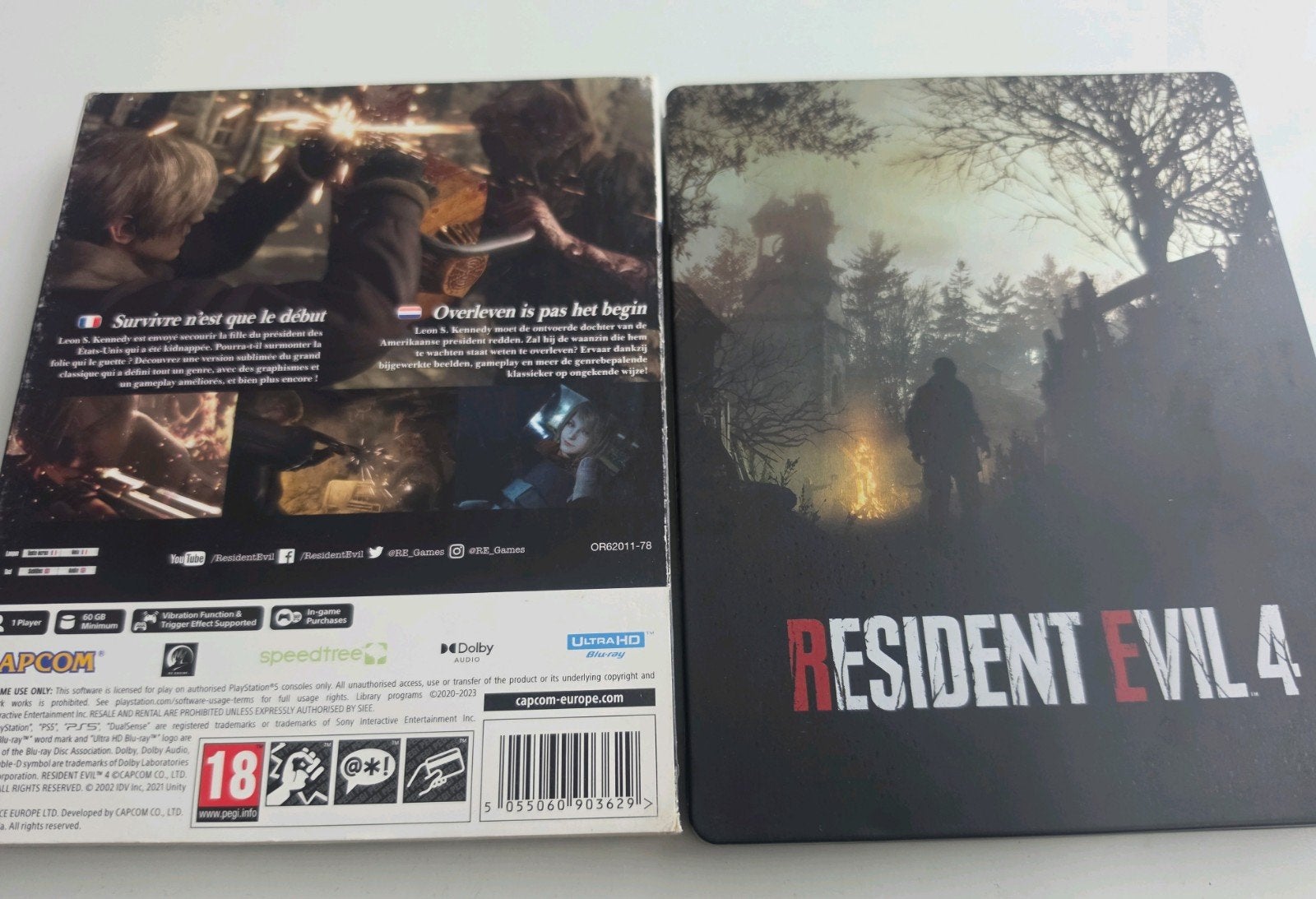 Resident Evil 4 Steelbook voor Playstation 5 Lees Goed, Ophalen of Verzenden, Zo goed als nieuw, Capcom EU, Capcom NL
