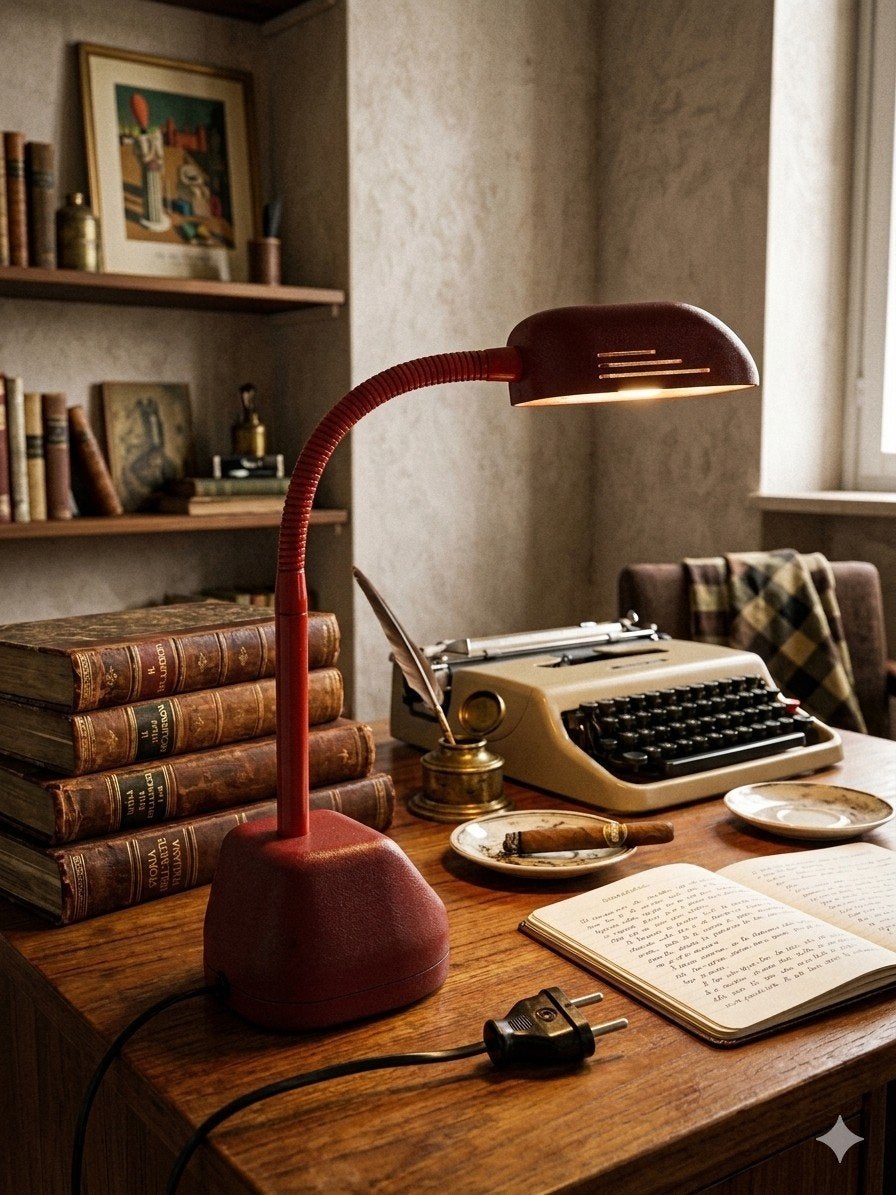 Authentieke Italiaanse Vintage Brama Bureaulamp (Art. 22370), Huis en Inrichting, Lampen | Tafellampen, Gebruikt, Minder dan 50 cm