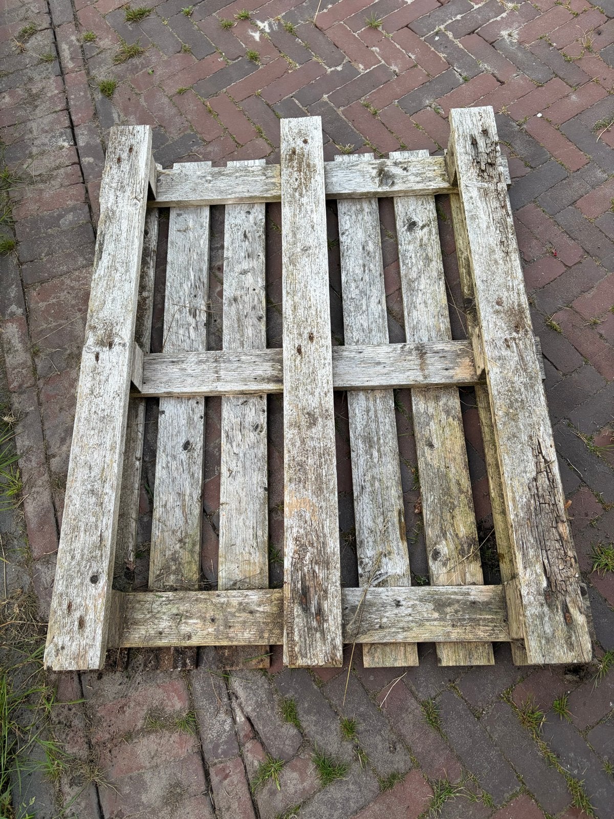 Gebruikte houten pallet voor diverse doeleinden, Doe-het-zelf en Verbouw, Kratten en Dozen, Ophalen, Gebruikt, 100 cm of meer