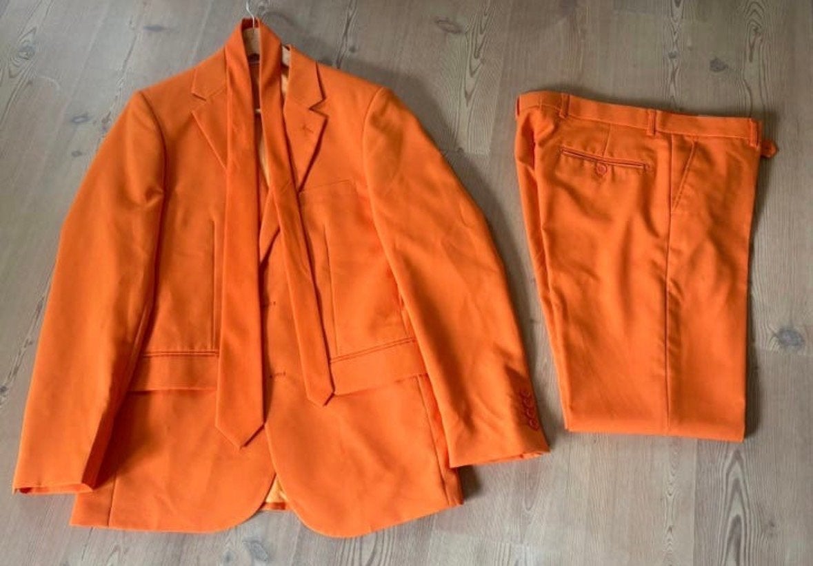 Opposuits Oranje Pak Maat 46, Ophalen of Verzenden, Gedragen, Maat 46 (S) of kleiner, Oranje