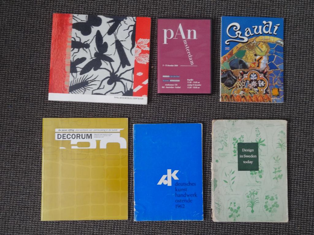 6 boeken, design, art nouveau, glas, textiel, keramiek, Boeken, Kunst en Cultuur | Fotografie en Design, Gelezen, Overige onderwerpen