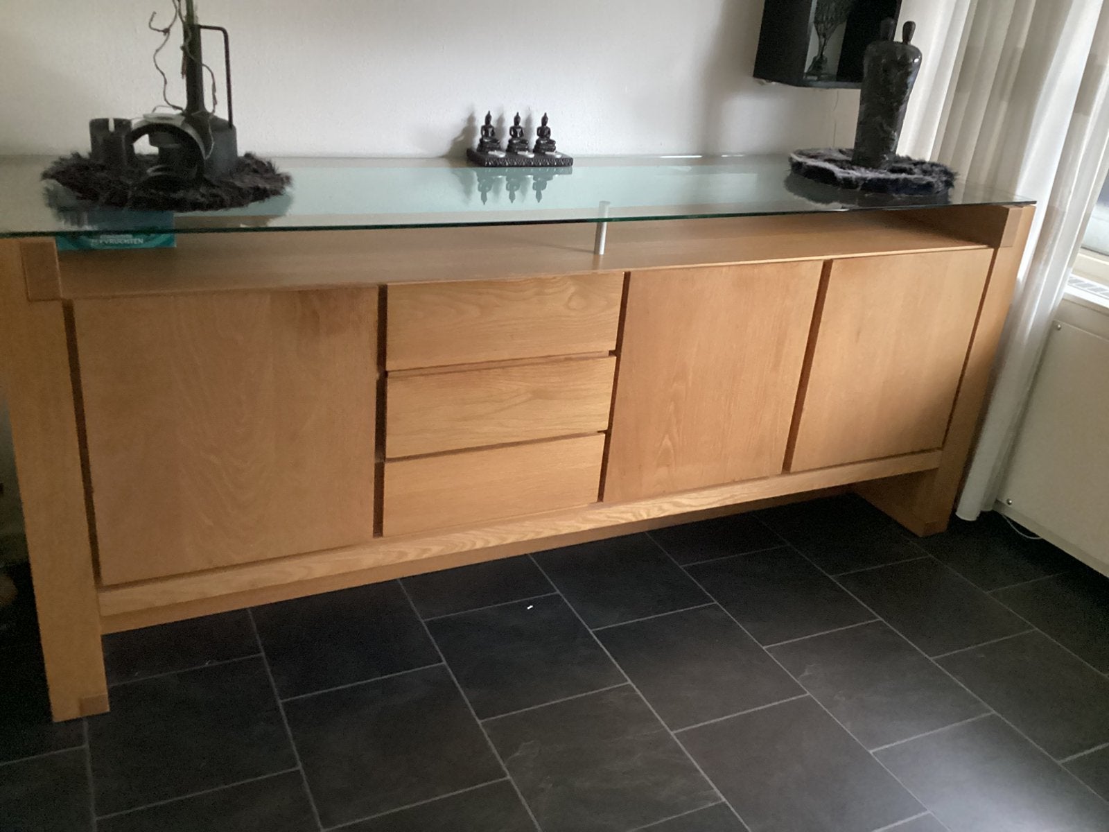 Eiken dressoir, Huis en Inrichting, Ophalen, Gebruikt, Met lade(s), Eikenhout