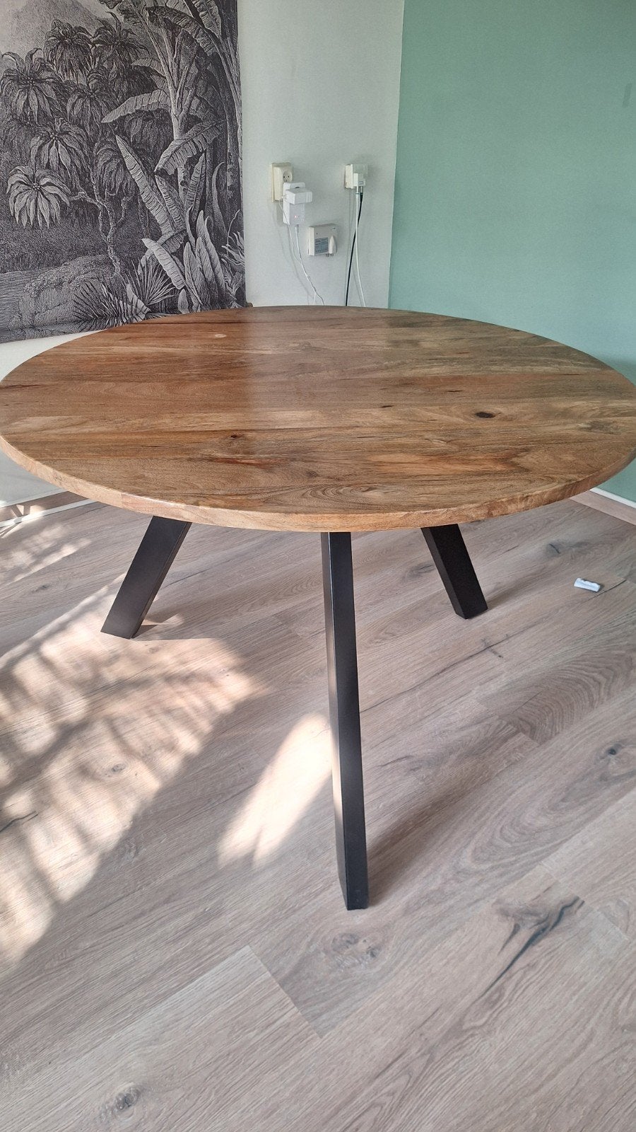 Mooie ronde eettafel - Diameter 120 cm, Huis en Inrichting, Gebruikt, Rond, Ophalen, Overige houtsoorten