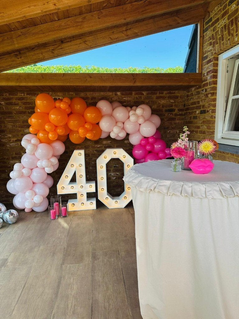 XL LED licht cijfers 40 te huur | Feest | Styling, Ophalen, Zo goed als nieuw, Verjaardag