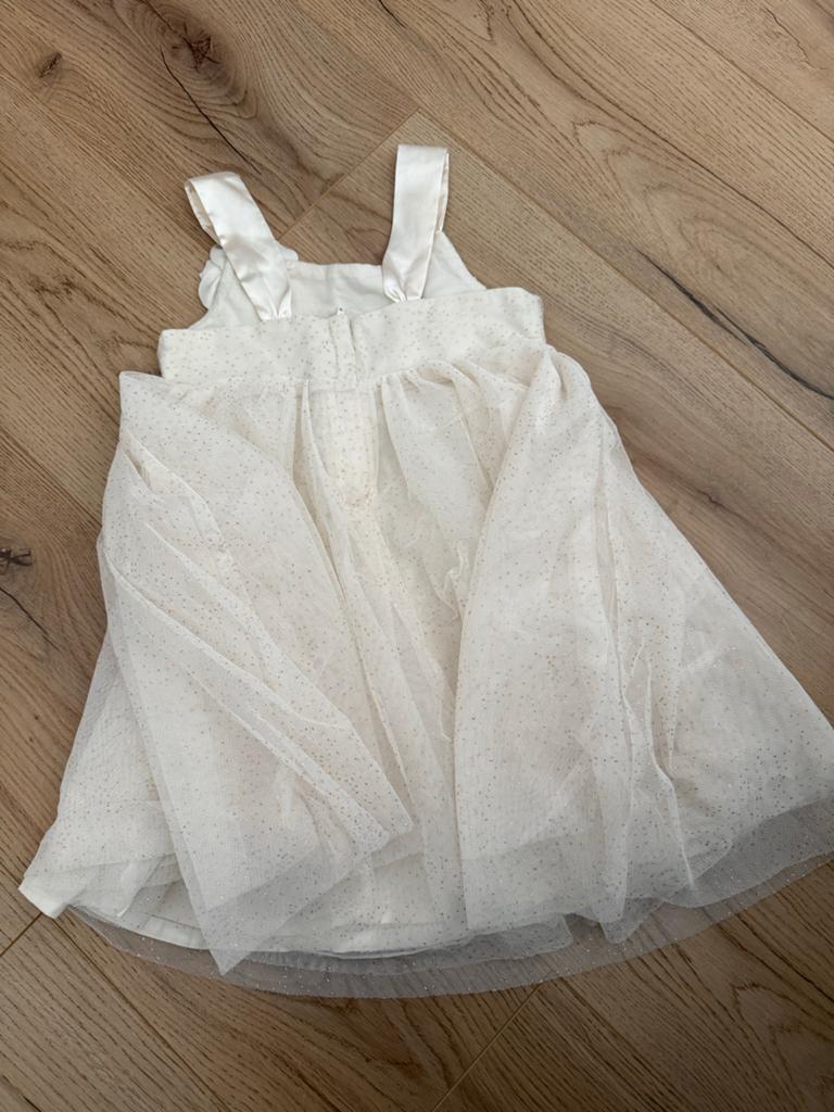 H&M Witte Glitter Jurk Maat 104 (3-4 jaar), Kinderen en Baby's, Kinderkleding | Maat 104, Zo goed als nieuw, Ophalen of Verzenden