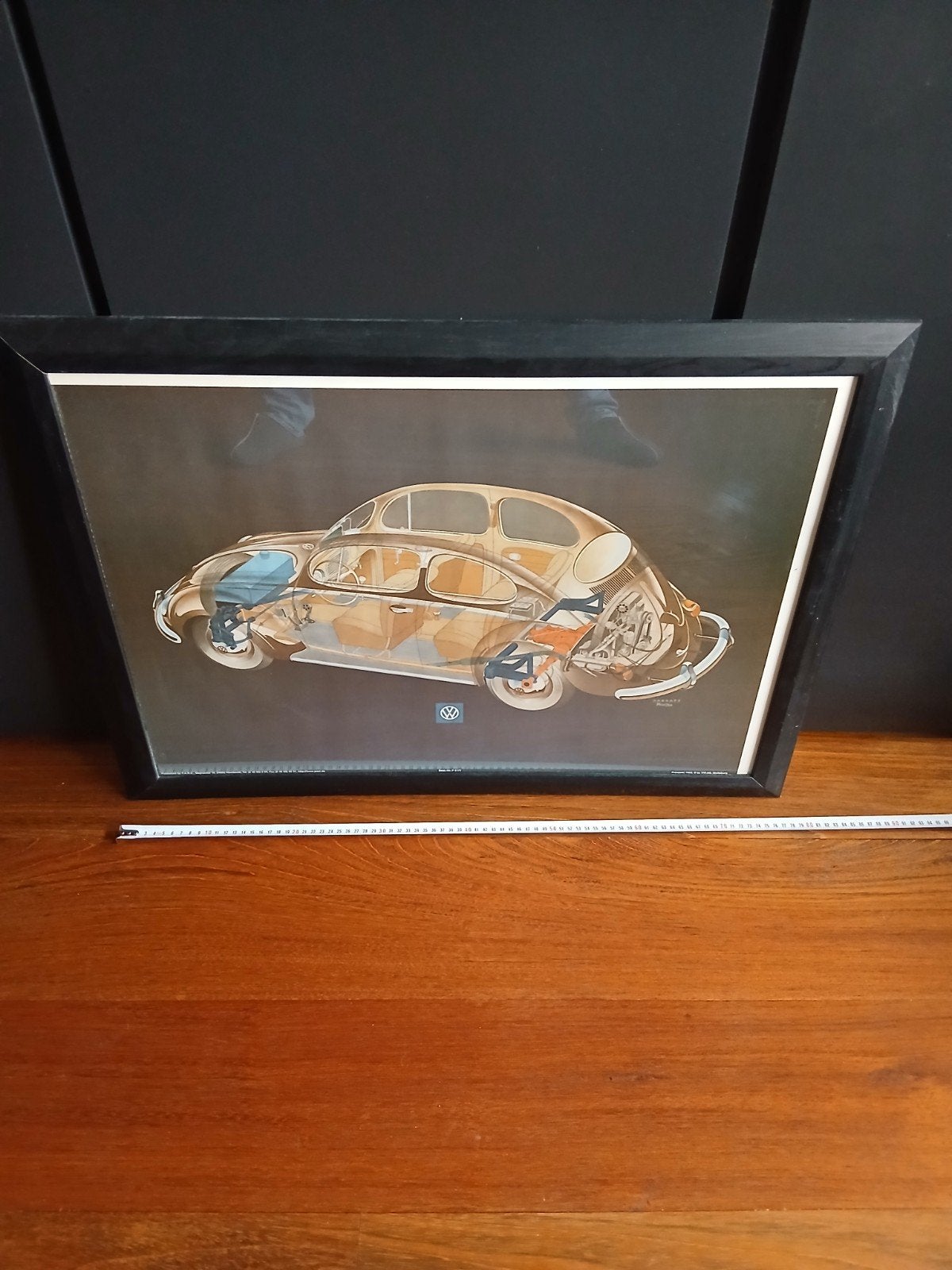 Vintage poster origineel  v w kever, Ophalen, Zo goed als nieuw, Auto's