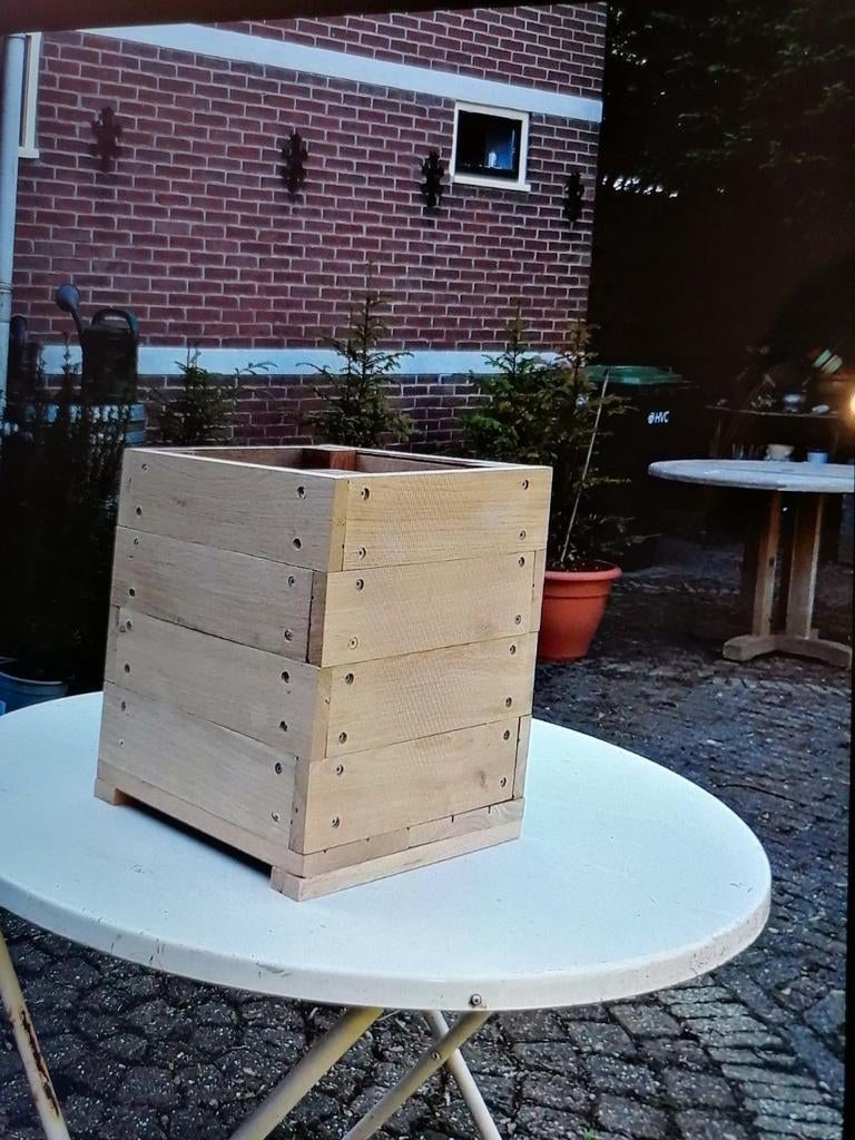 Hardhouten plantenbakken., Tuin en Terras, Bloembakken en Plantenbakken, Ophalen, Nieuw, Vierkant, Hout