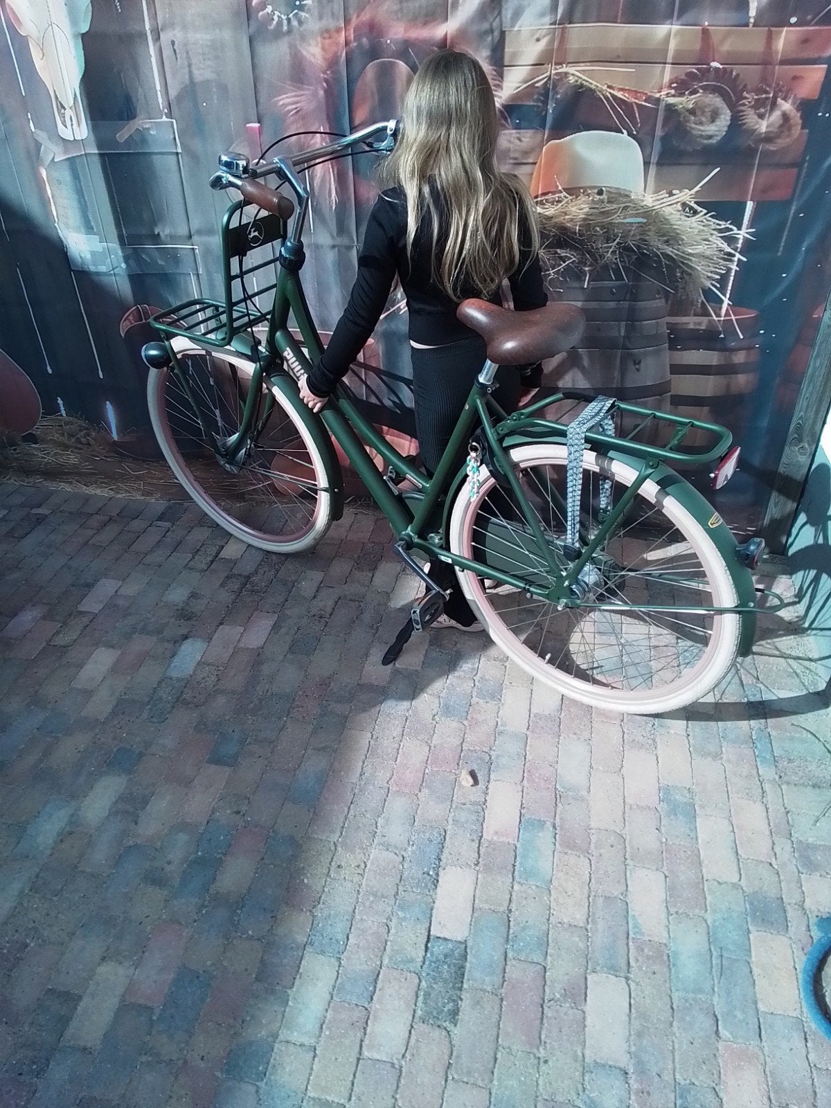 Gazelle damesfiets met versnellingen en voordrager, Ophalen, Versnellingen, Gazelle, Trommelrem